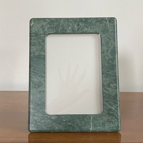 Vintage mirror in green marble frame, made in Taiwan - Picture 1 of 12
